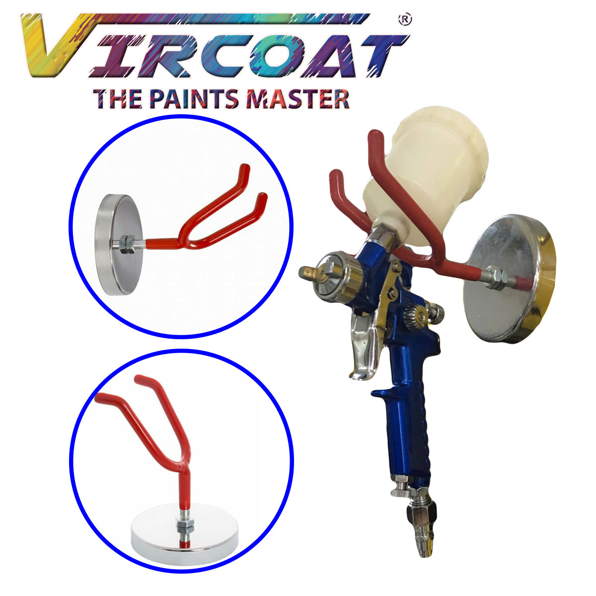 Spray Gun Holder Stand Wall Mount Hook Booth Cup Gravity Feed